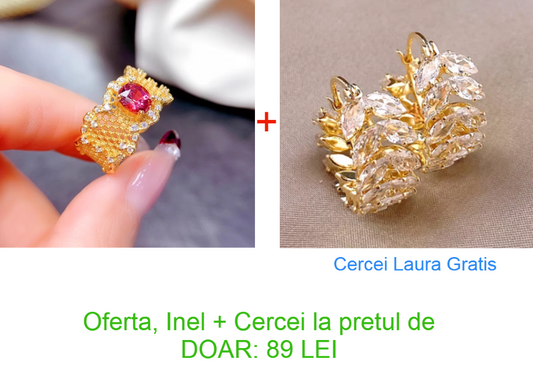 Adina™ Inel si Cercei lucrati cu maiestrie!